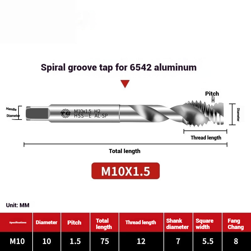 1102-High speed steel taps for aluminum machine tapping aluminum alloy tapping spiral groove aluminum tapping aluminum plate tapping 3-12mm Shandong Denso Pricision Tools Co.,Ltd.